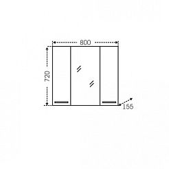 СанТа Зеркальный шкаф Родос 80 – фотография-4