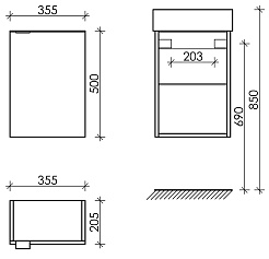 Sancos Мебель для ванной Mini 35 R белый глянец – фотография-4