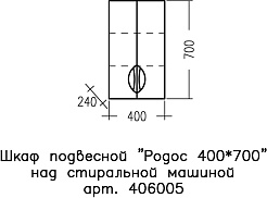 СанТа Навесной шкаф Родос 40x70 над стиральной машиной белый – фотография-3