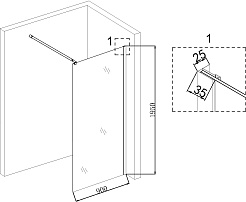Niagara Душевая перегородка Nova 90 NG-687-90BLACK черная – фотография-4