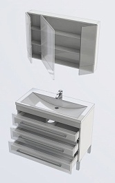 Aquanet Мебель для ванной Верона 100 белая напольная (230322) – фотография-2