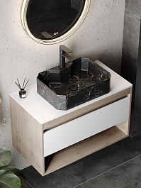 Teymi Раковина накладная Netta 50 T51203 черный мрамор – фотография-7