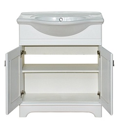Misty Тумба с раковиной Лувр 75 белая – фотография-6