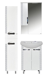 Misty Шкаф-пенал Престиж 35 L белый/серебряная патина – фотография-6