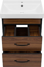 Misty Тумба под раковину Кедр 50 подвесная орех/черная – фотография-4