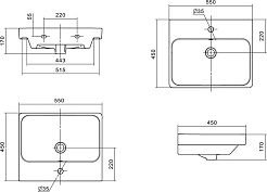 Onika Тумба с раковиной Балтика-Квадро 55 напольная белая – фотография-11