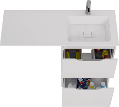 Dreja Мебель для ванной Bona 120 R под стиральную машину белая – фотография-12