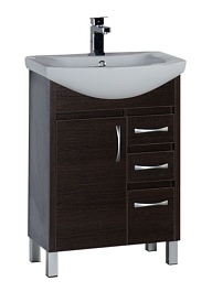 Aquanet Тумба с раковиной "Донна 60" 3 ящика венге – фотография-1