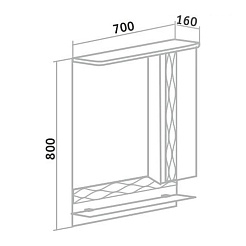 Runo Зеркальный шкаф Вега 70 – фотография-3