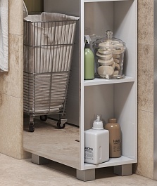 Vigo Шкаф пенал Urban 450 белый/зеркальный – фотография-4