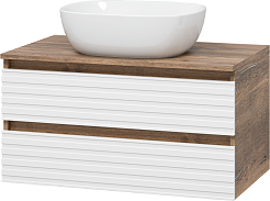 Brevita Мебель для ванной Dakota 80 подвесная дуб галифакс олово/белая – фотография-4