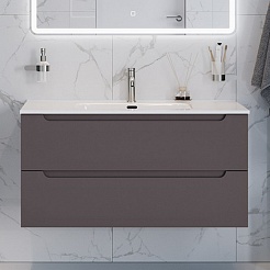 BelBagno Тумба с раковиной Etna 100 подвесная темно-серая матовая – фотография-2