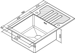 Zorg Кухонная мойка Inox Glass GL-7851-BLACK-GRAFIT – фотография-2