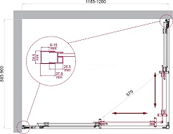 BelBagno Душевой уголок Luce 120/90 LUCE-AH-2-120/90-C-Cr профиль хром стекло прозрачное – фотография-6