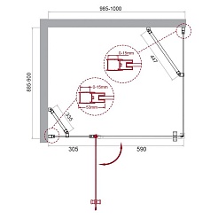 BelBagno Душевой уголок Etna 100/90 ETNA-AH-12-100/90-C-Cr стекло прозрачное – фотография-6