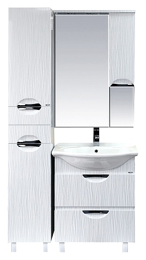 Misty Пенал для ванной Лорд белый L с б/к – фотография-2