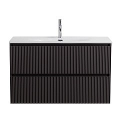 BelBagno Тумба с раковиной Uno mini 100 подвесная Темно-Серый матовый с раковиной BB-8099-3-100 – фотография-2