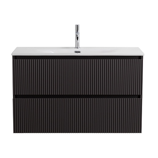 BelBagno Тумба с раковиной Uno mini 100 подвесная Темно-Серый матовый с раковиной BB-8099-3-100 – фотография-2