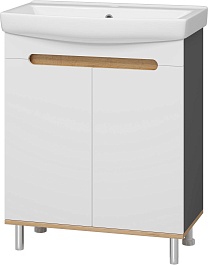 Misty Мебель для ванной Сканди 70 белая/дуб крафт золотой/антрацит – фотография-6