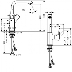 Hansgrohe Смеситель Metris 31087000 для раковины – фотография-3