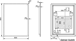 Esbano Зеркало ES-2633 HD 60x80 – фотография-3