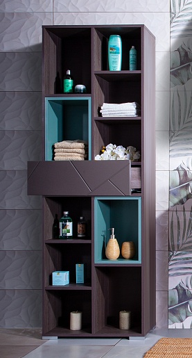 Бриклаер Пенал для ванной Кристалл 60 – картинка-3