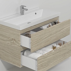 Водолей Мебель для ванной Best 100 подвесная ореховый дубослив светлый – фотография-3