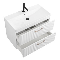 BelBagno Тумба под раковину Due 80 подвесная Bianco Lucido – фотография-3