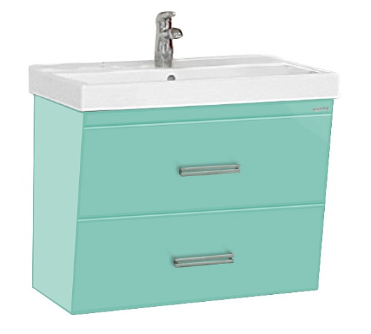 Misty Тумба с раковиной Джулия 75 QVATRO конус салатовая – фото, картинка, фотография-1