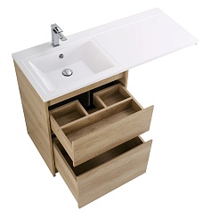 BelBagno Тумба с раковиной Kraft LVD 58 напольная Rovere Nebrasca Nature под стиральную машину левосторонняя – фотография-5