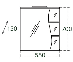 СанТа Зеркальный шкаф Волна 55 L – фотография-6