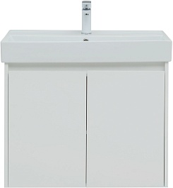 Aquanet Тумба под раковину Nova Lite 75 2 дверцы подвесная белая глянцевая – фотография-3