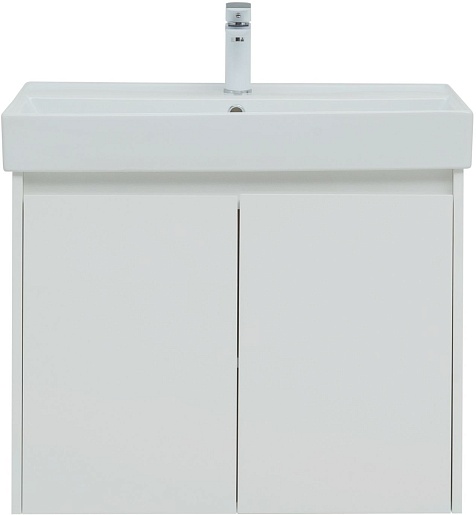 Aquanet Тумба под раковину Nova Lite 75 2 дверцы подвесная белая глянцевая – картинка-3