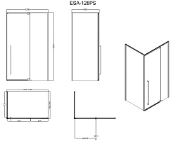 Esbano Душевое ограждение ESA-128PS-B 120/80 – фотография-7