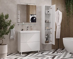 Velvex Тумба с раковиной Edge 70.2Y белый глянец – фотография-5