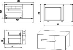 Brevita Тумба с раковиной Pallisandro 80 L подвесная серая матовая – фотография-12
