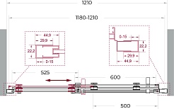 BelBagno Душевая дверь в нишу Marino MARINO-2-BF-1-120-C-GM 120x195 профиль оружейная сталь стекло прозрачное – фотография-9
