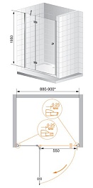 Cezares Душевая дверь в нишу VERONA-W-B-12-90-P-Cr-L – фотография-4