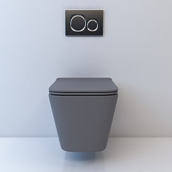 Esbano Унитаз Gartez подвесной безободковый серый матовый – фотография-5