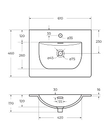 BelBagno Тумба с раковиной Uno 60 подвесная Бежевый матовый с раковиной BB-8099-60 – фотография-3
