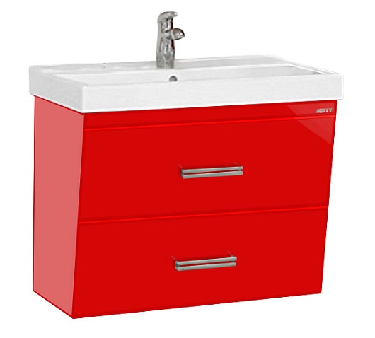 Misty Тумба для умывальника Джулия 75 QVATRO конус красная – фото, картинка, фотография-1