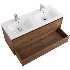 BelBagno Тумба с раковиной Kraft 120 подвесная Rovere Tabacco двойная раковина – фотография-4