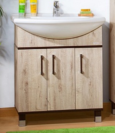 Бриклаер Мебель для ванной Карибы 75 дуб кантри/венге – фотография-2