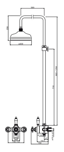 Cezares Душевая система ELITE-CD-T-01-Bi со смесителем – фотография-2