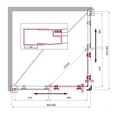 BelBagno Душевой уголок Uno 95/95 UNO-195-A-2-95-P-Cr стекло матовое – фотография-3