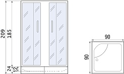 River Душевой уголок Morava XL 90/40 MT c поддоном – фотография-4