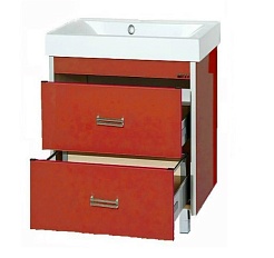 Misty Тумба с раковиной Джулия QVATRO 75 красная – фотография-2