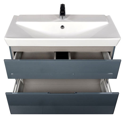 Aquanet Мебель для ванной "Виго 100" сине-серая – картинка-7