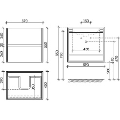 Sancos Тумба с раковиной Urban 60 белый глянец раковина Element 61 CN7001 – фотография-4