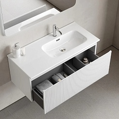 Sancos Тумба с раковиной Snob R 1.0 100 R bianco раковина Element 101 чаша справа CN7003R – фотография-3